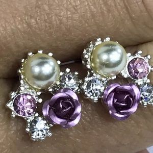 SAO Victorian Revival Rhinestone Necklace Earring